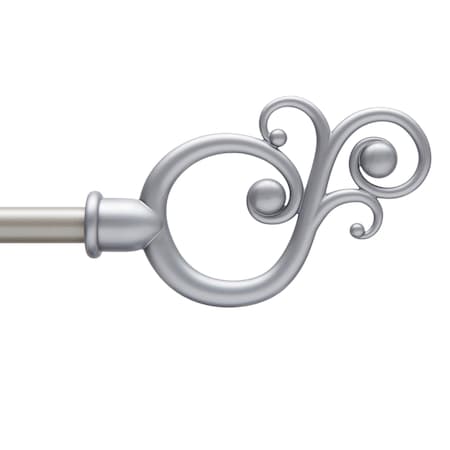 Kenney Mfg Kenney Valencia 5/8 in Standard Decorative Window Curtain Rod, 28-48, Satin Nickel KN65400
